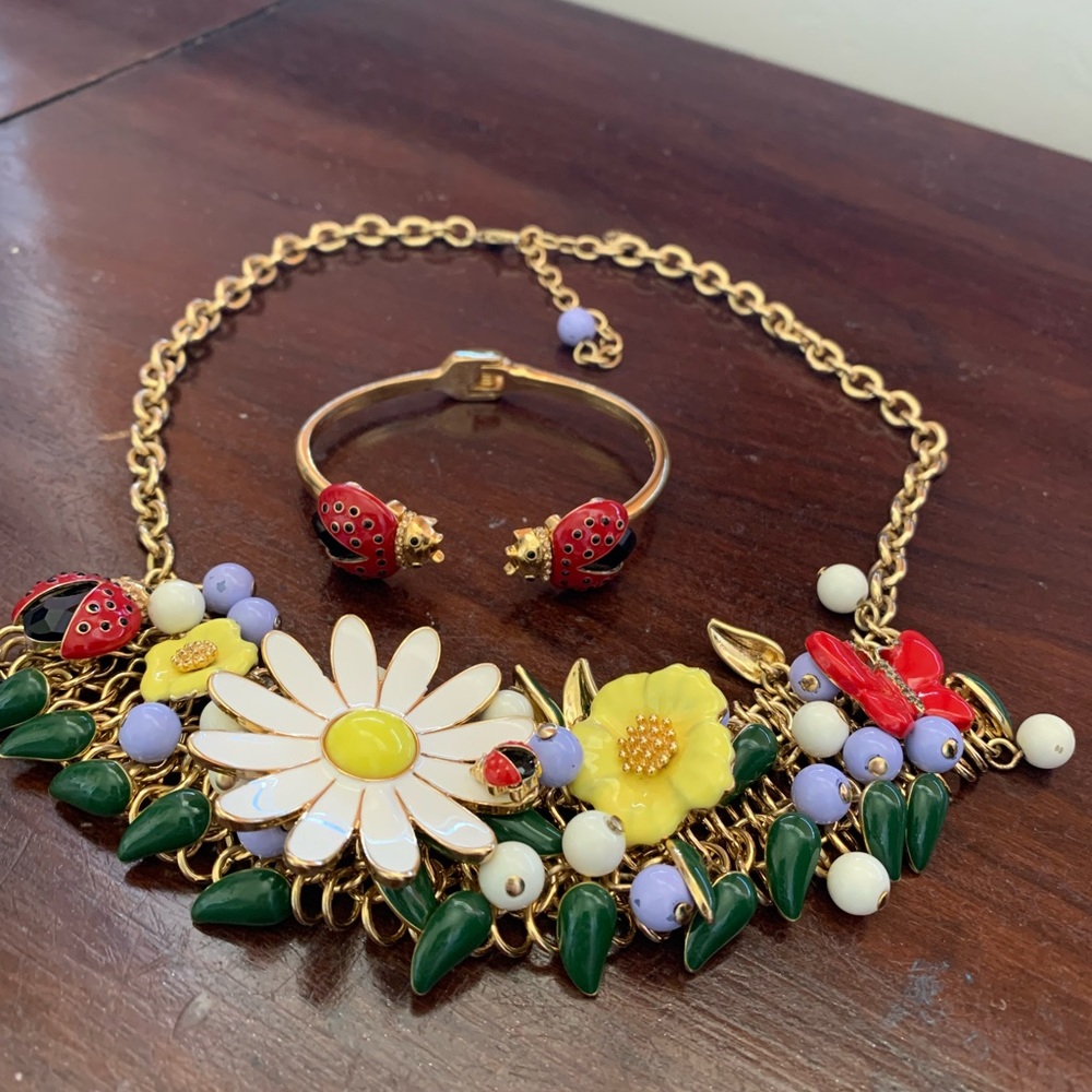 Talbots Lady Bug necklace and bracelet